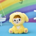 Cute yellow plush doll pendant wearing a fluffy animal costume with embroidered details - Puppy Transformation (Yellow) / 13cm