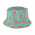 Wende-Anglerhut in Minzgrün mit Flamingo-Muster für optimalen Sonnenschutz - M (56-58cm) / Grün