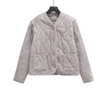 Doorgestikte katoenen jas in licht taupe met knoopsluiting en klassieke zakken - XS / Lichtgrijs