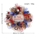 Vista dettagliata della ghirlanda del Giorno dell'Indipendenza da 40 cm con misure - Diametro 40CM / Rosso Bianco Blu Oro (Tema Giorno dell'Indipendenza)