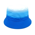 Dettaglio del cappello da sole sfumato blu e bianco con cuciture rinforzate sulla tesa - 52-54cm / Sfumatura Blu Bianco