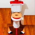 Kerst rendier toiletset met rode tankhoes en bijpassende vloermat decoratie set - Rendier Ontwerp