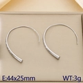 Pendientes minimalistas de gancho curvo geométrico en acabado plata 44x25mm - Estilo Color Acero Grande (KE84611-K)