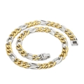 Pulsera de cadena NK en acero de titanio bicolor oro y plata con hebilla cuadrada - 9mm 45cm Collar Bicolor (KN225218-Z)