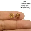 Perle d'espacement fleur dorée 8mm pour bijoux DIY avec motif de pétales creux - Style de Pétale Creux (21#)