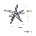Dimensioni dettagliate dell'anello stella marina: altezza 23mm, larghezza 17,4mm, peso 3g - Forma a Stella Marina (JR674) / Color Acciaio