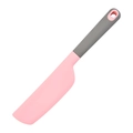 Pink and grey silicone spatula with hanging hole for baking and cake mixing - Long Head Style / Pink