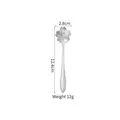 Cucchiaio a forma di fiore di ciliegio in acciaio inox lucido argento con petali, 12,4cm - 12CM Cucchiaio di Fiori di Ciliegio (Argento)