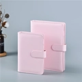 Pink PU leather macaron binder notebooks in A5 and A6 sizes with buckle closure - Pink