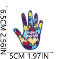 Detailed size view of colorful autism awareness embroidery patch with scale measurements - No.10-Someone I Love Has Autism