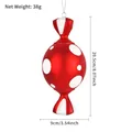 Red candy-shaped Christmas ornament with white dots and stripes, size 20.5x9cm - 20cm Red White Polka Dots