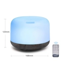 500ml ultrasonic aroma diffuser with dark wood base and blue LED light and remote - 500ML Dark Wood Base (Remote) / US Plug