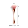 Pennello trucco oro rosa con setole in fibra rosa morbida a ventaglio, lungo 15 cm - N. 4 Oro Rosa Rosa