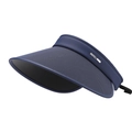 Foldable dark blue open top sun hat with wide brim and adjustable toggle - Navy Blue