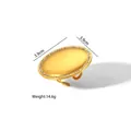 Exaggerated 18K gold plated oval ring with sparkling crystal border measuring 3.9cm - Gold Oval Rhinestone Ring (YYR023284-G)