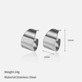 Minimalist silver-finish stainless steel C-shaped hoop earrings, size 23mm x 15mm - 08# Steel Color C-Shaped Earrings