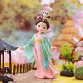 Retro Yang Guifei resin figurine in pink and green dress, 15.8cm tall, for home decor - -35 Medium Yang Guifei