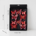 Set of 10 red mesh glitter butterfly ornaments in black packaging for Christmas tree - Red Combo