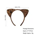 Cerchietto con orecchie da gatto leopardate in peluche per costume di Halloween - Orecchie di gatto leopardo scuro spugna