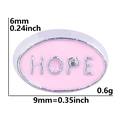 Breloque ovale en émail rose avec texte HOPE argenté, pièce de bracelet DIY modulaire - HOPE Ovale-Rose