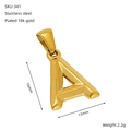 Pendente lettera A da 16mm in acciaio inossidabile placcato oro 18k per collane - Lettera A (A-Pendente)