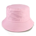 Pink cotton bucket hat with premium stitching and a minimalist flat top design - Pink