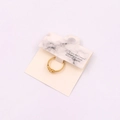 Golden peace symbol open ring presented on white marble texture display card - Ring Card Style C 6*10cm (100 Pcs)
