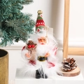 Cute standing Christmas gnome doll with knit hat and glasses for festive holiday decor - 20.5cm*10.3cm / Red and Green