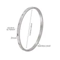 Silver stainless steel roman numeral bracelet with zircon inlay and star engraving - Silver Star Carved Style (Z358)