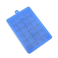 Blue 24-cavity silicone ice cube tray with square molds and hanging hole for freezing - Dark Blue (With Lid)