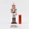 36cm Christmas nutcracker chef soldier holding gingerbread tray with gift box packaging - Z3511/Red & White Chef Theme