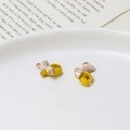 Miniature banana pendants for DIY jewelry making in yellow enamel and alloy metal - 11#Peeled Banana (10*12mm)