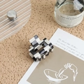 Elegant black and white checkerboard acetate hair claw clip with glossy finish - PVC Black and White Grid