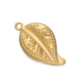 Gold plated stainless steel leaf pendant with textured relief for DIY jewelry making - Gold 556# Textured Leaf / 13.5*23.5mm