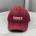 Distressed burgundy baseball cap with white 3D embroidery on marble background - One Size (54-60cm) / Burgundy