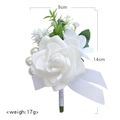 Weiße Hochzeitsanstecknadel mit Perlen und Schleife, Größe 9 cm x 14 cm im Detail - Stil 1 (XH-2024009-1)