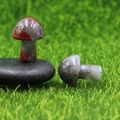 2cm mini stone mushrooms in grey and red Jasper for garden decor and DIY crafts - African Blood Stone