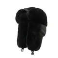 Gorro Ushanka de piel sintética negra con orejeras y hebilla ajustable para invierno - Negro