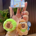 Cute capybara plush keychain set featuring tennis sports theme with a green ball style - Tennis Pair