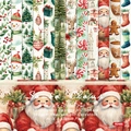 Santa Claus themed 6x6 paper pad with 12 Christmas designs for DIY scrapbooking - R2465 24 Images