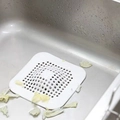 Filtro lavello quadrato in silicone bianco per raccogliere capelli e residui di cibo - Bianco Convesso