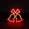 Neon Christmas bell decoration with red light and USB plug for festive wall display - Red Bell