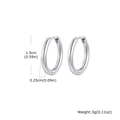 Polished silver stainless steel hoop earrings with 15mm diameter and 2.5mm thickness - 2.5*15mm / Silver