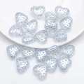 Light blue heart-shaped glass beads with inner texture for DIY jewelry making - Light Blue Grey