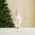 Gnomo di Natale telescopico rosa con luci LED e cappello di paillettes, altezza 58cm - A410-12 Gnomo Maschio (58CM)