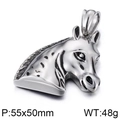 Colgante vintage de cabeza de caballo en acero, joya para motero de 48g con detalle - Forma de Cabeza de Caballo Vintage (KP55233-BD)