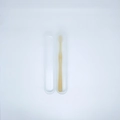 Silicone pet toothbrush for cats and small dogs in a cream yellow travel storage case - With Plastic Box / Yellow