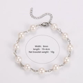 Detail of baroque pearl bracelet with lobster clasp and adjustable extension chain - Steel Color 8mm