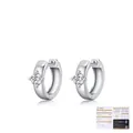 Pendientes de aro en plata S925 con moissanita de corte brillante y certificado GRA - Plata 925 / Plata de ley 925