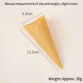 Pale yellow artificial waffle ice cream cone model 13.5cm length for DIY craft projects - Large Hollow Pointed Cone / Yellow